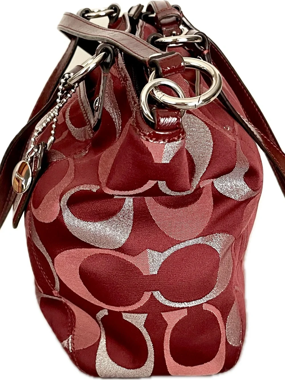 Coach Signature Jacquard Metallic C’s Shoulder/Crossbody Bag w/Snap Head Charm